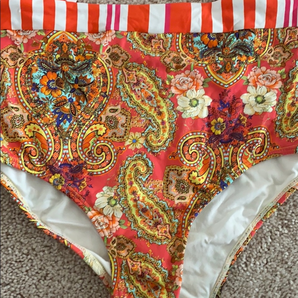 Orange Paisley One-Piece w/cutouts & open back! - Picture 4 of 6